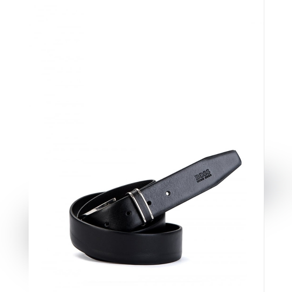 Hugo Boss Men's Froppin Italian Black Leather Belt